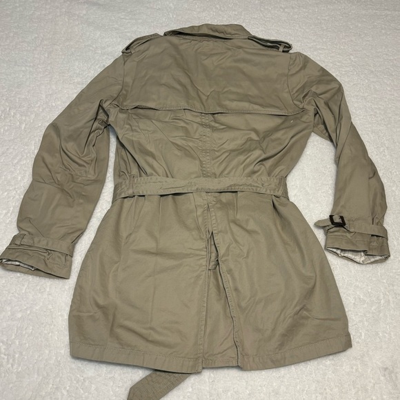 Banana Republic Women Golden Beige Water Resistant Short Trech Coat - Picture 8 of 12